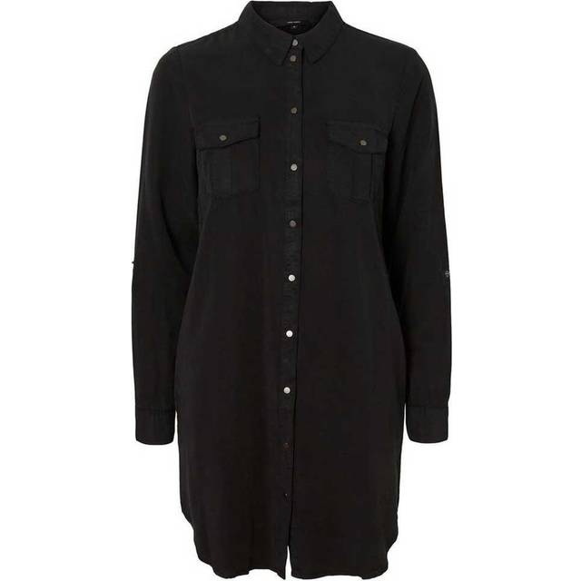 VERO MODA Kvinnlig jeansklänning VMSILLA kort klänning, Svart (Black), M