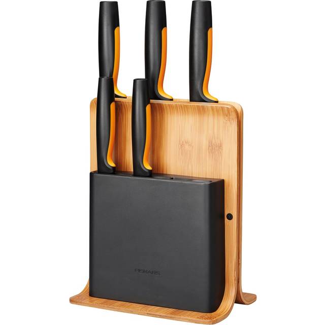 Fiskars Functional Form knivblock i plast med 5 knivar 6 delar - Svart