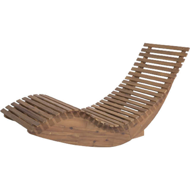 Beliani Wooden Garden Sun Lounger BRESCIA