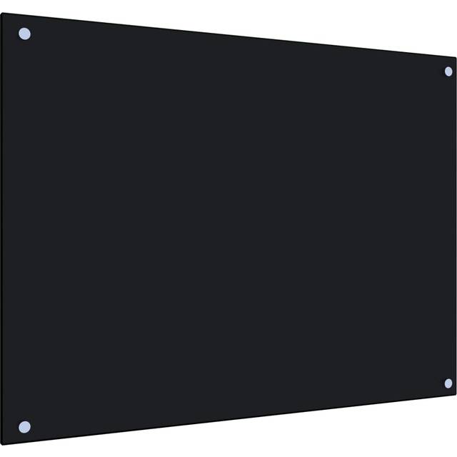vidaXL Kitchen Backsplash Black 80x60 cm Tempered Glass