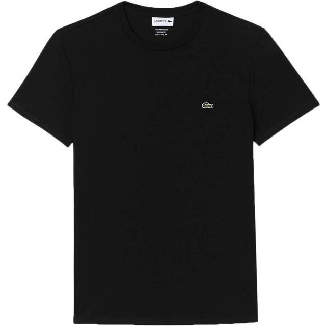 Lacoste Men's Monochrome Cotton Pima Jersey Crew-Neck T-Shirt, Black - Size: Regular/36