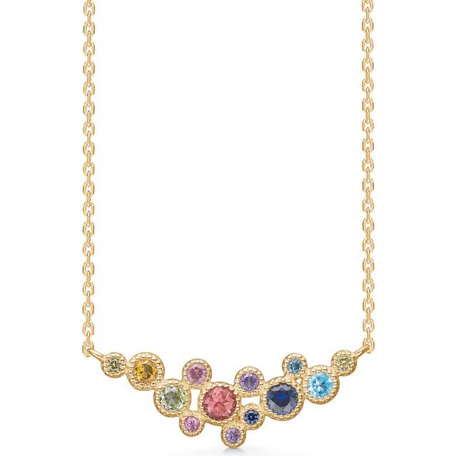 Mads Z Luxury rainbow halsk�de i 14 kt. guld med �gte sten