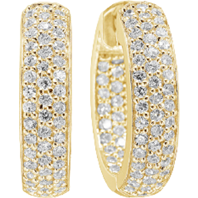 Sif Jakobs Earrings Imperia - 18k Gold Plated with White Zirconia - Gold,White - Diameter 18 mm