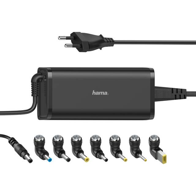 Hama Universal 90w Eu Travel Notebook Psu 15-19v 8 Adapters Hook & Cable Tie Eu