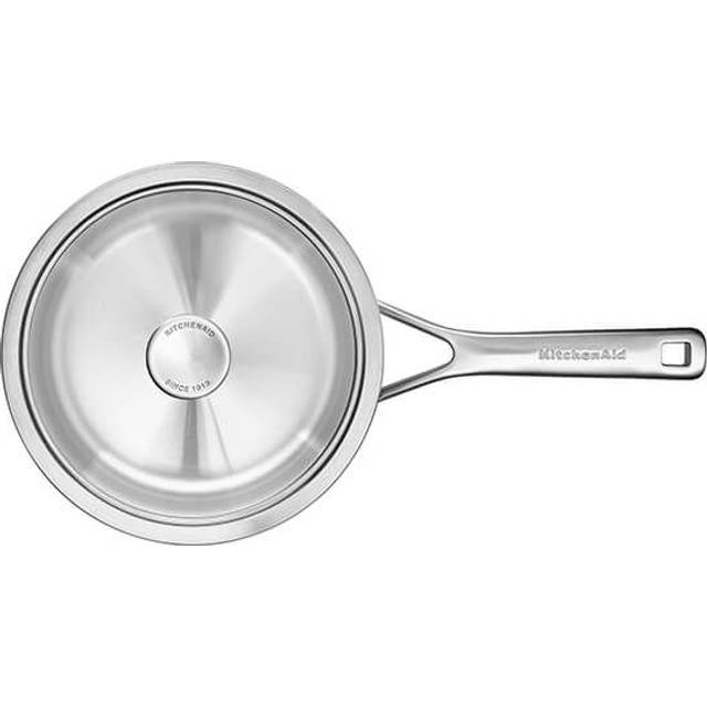 KitchenAid Multi-Ply Stainless Steel 24cm/3.1 Litres Skillet with Lid - Silver (24cm)