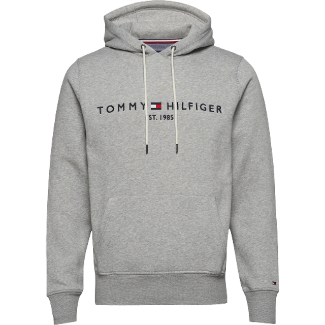 Men's Tommy Hilfiger Mens Core Tommy Logo Hoodie - Cloud Heather - Grey - Size: 36
