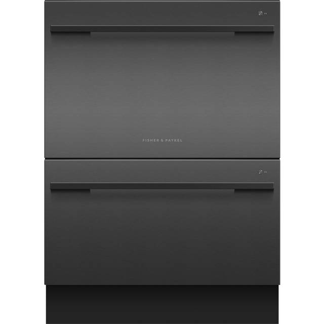 Fisher Paykel DD60DDFHB9 Series 9 Designer Series Flat Double DishDrawer With Sanitise - BLACK STEEL