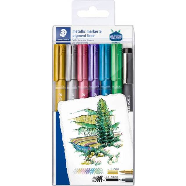 STAEDTLER 8323-SWP6P Metallic Markers - Multi-Colour (Pack of 6)