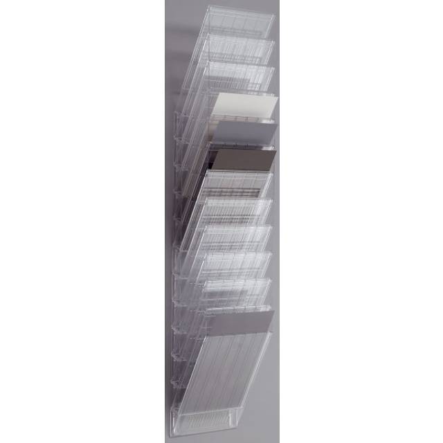 Durable Flexiboxx 12 Wall Mounted Literature Tray - A4 Portrait - White, White