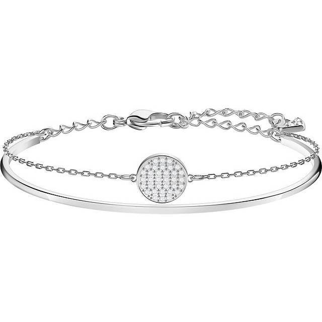 Sublima bangle, White, Rhodium plated