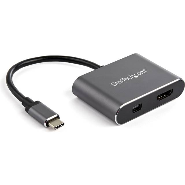 StarTech.com USB C Multiport Video Adapter - HDMI or Mini DisplayPort -HDR 4K Display Adapter