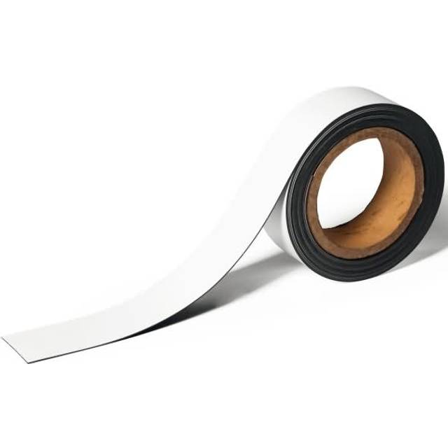 Durable Write on Magnetic Strips Labelling Tape for Markers, 40mm x 5m, White