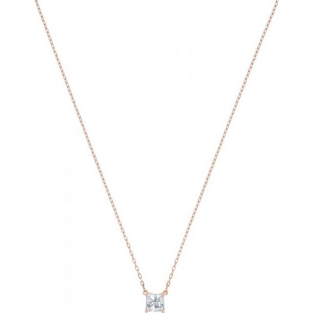 Swarovski Stilla Attract Clear Crystals And Rose Gold Tone Necklace 5510698 For Women