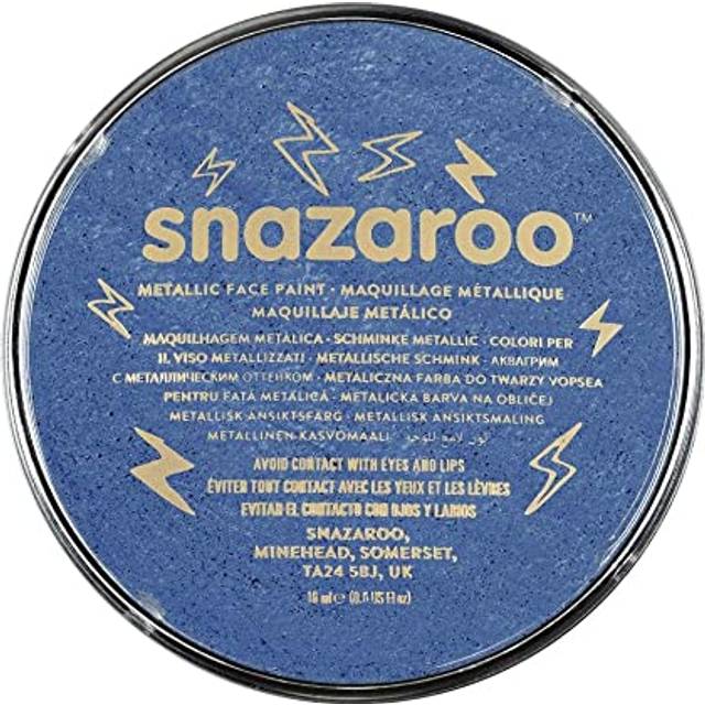 Snazaroo 1118331 barnsmink, hudvänlig vattenbaserad ansiktssmink, vattenbaserad vattenmålning, parabenfri, 18 ml kruka – blå metallic