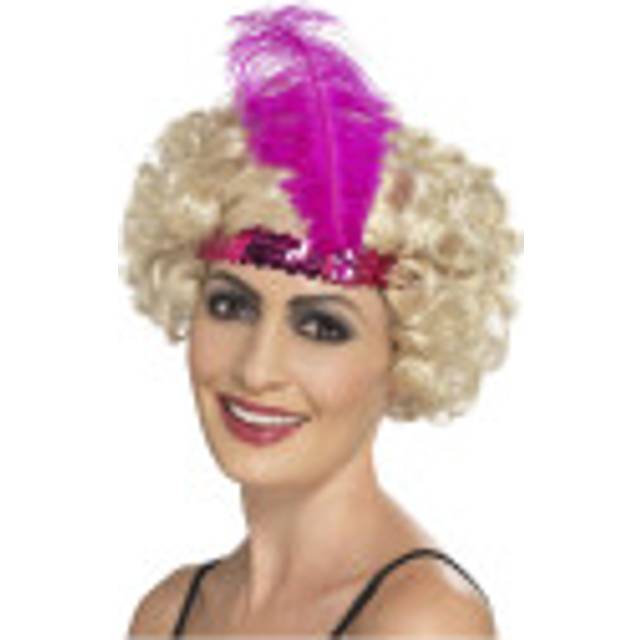 Pink Flapper Headband -  headband flapper charleston fancy dress accessory 1920s pink