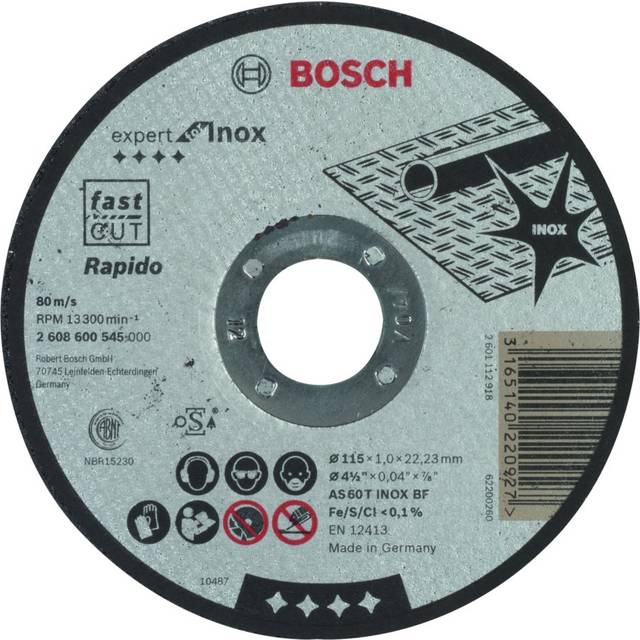 Bosch Expert Inox Thin Metal Steel Cutting Disc 115mm