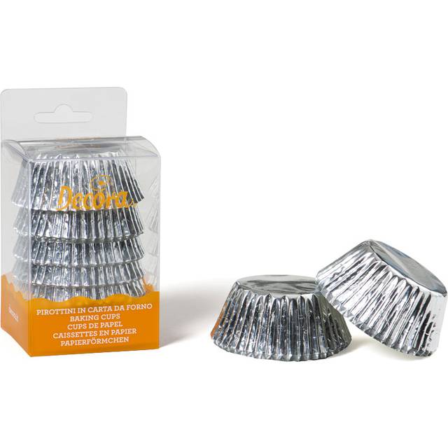 Decora 0339793 60 Silver Baking Cups 50 X 32 Mm