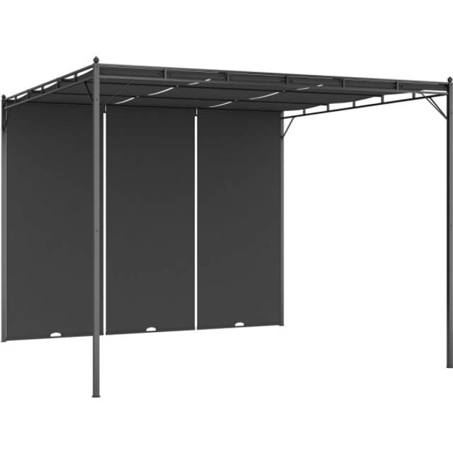 Trädgårdspaviljong med draperier 3x3x2,25 m antracit