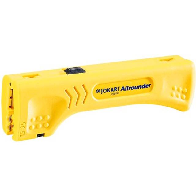 Jokari 30900 Allrounder Kabelskalare Lämplig för Rundkabel, Flatkabel, Koaxialkabel, CAT5-Kabel, CAT6-Kabel, CAT7-Kabel 4 till 15 mm 1.5 till 50 mm² RG58, RG59