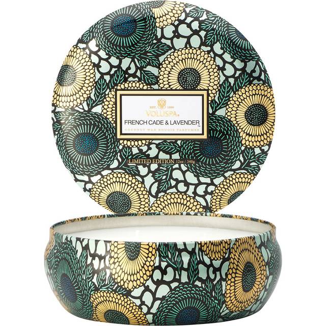 Voluspa French Cade Lavender 3 Wick Tin Candle, 12 oz.