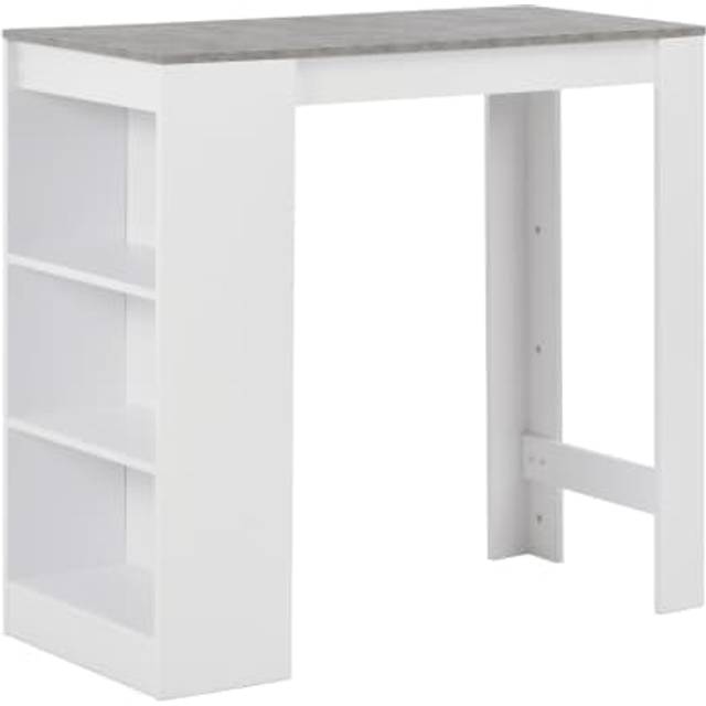 vidaXL Bar Table with Shelf White 110x50x103 cm