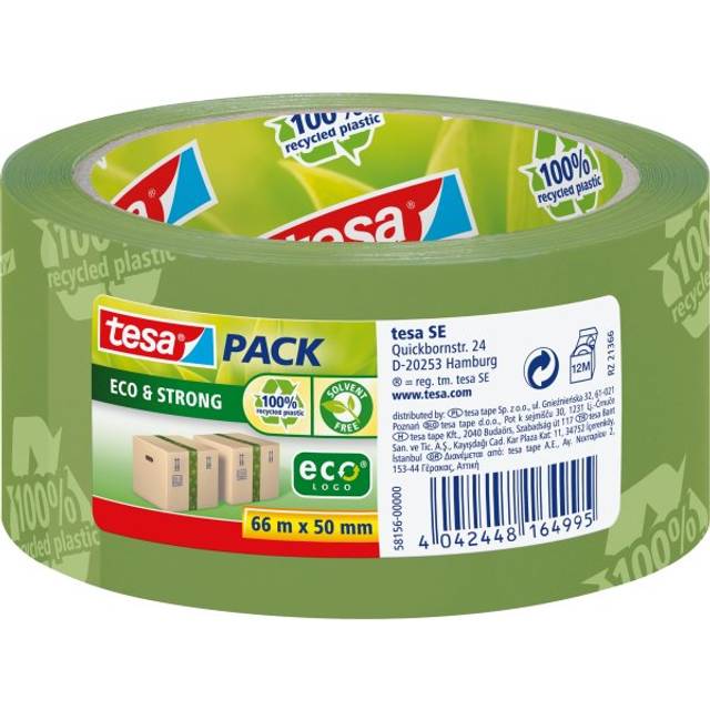 tesa ECO & STRONG 58153-00000-00 Packaging tape tesapack&#xAE; Transparent (L x W) 66 m x 50 mm 1 pc(s)