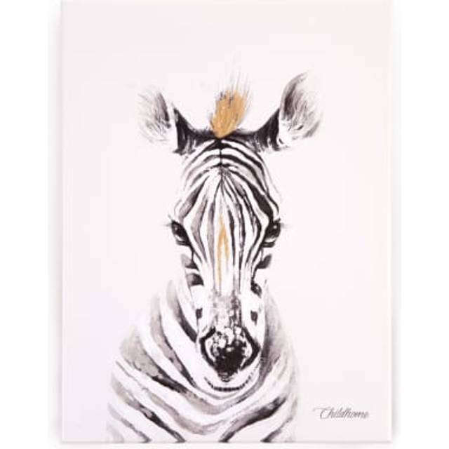 Childhome Zebrea Head Oil Painting 30 x 40 cm-Gold