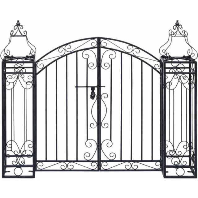 vidaXL Ornamental Garden Gate Wrought Iron 122x20.5x100 cm - Black