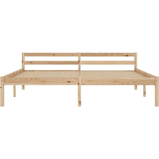 vidaXL Bed Frame without Mattress Grey Solid Pine Wood 160x200 cm