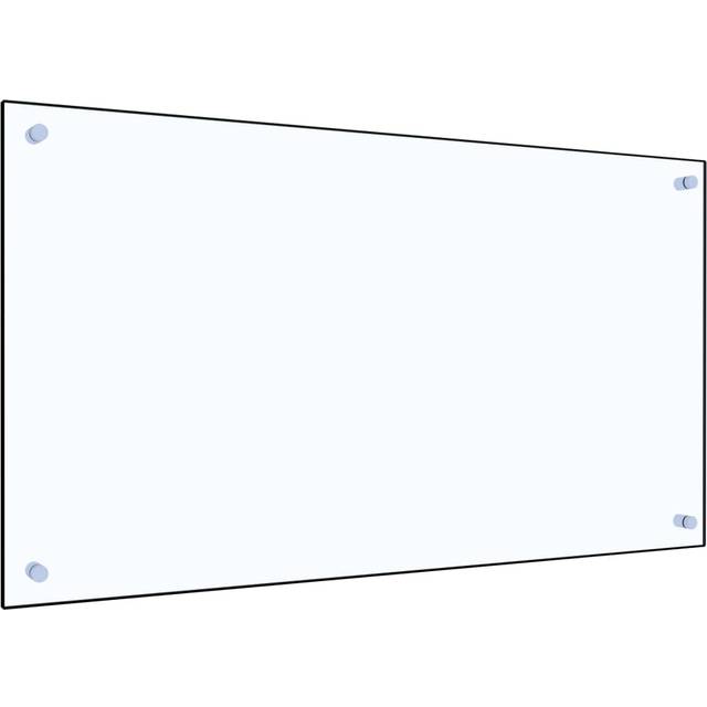 vidaXL Kitchen Backsplash Transparent 90 x 50 cm Tempered Glass