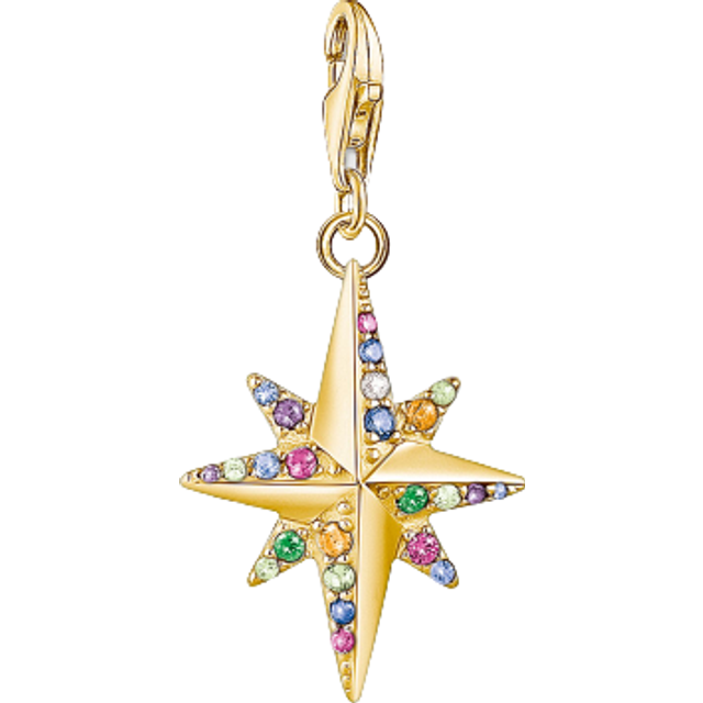 Thomas Sabo Multicoloured Gold Colourful Star Compass Charm 1816-488-7