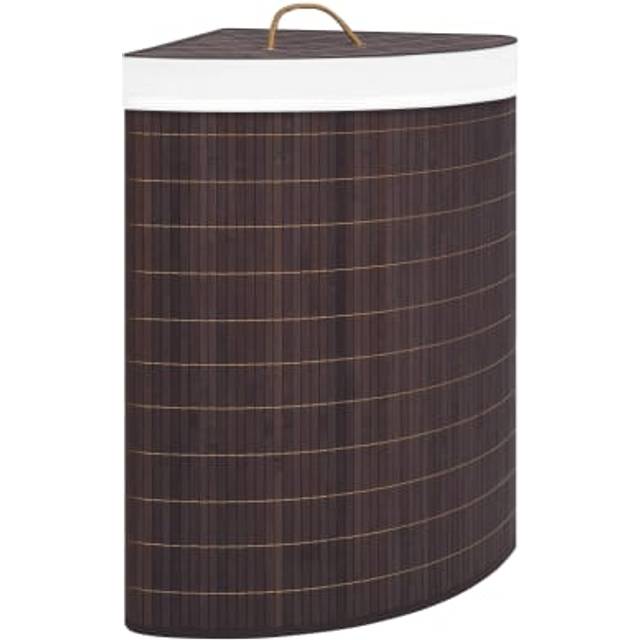 vidaXL Bamboo Corner Laundry Basket Brown 60 L