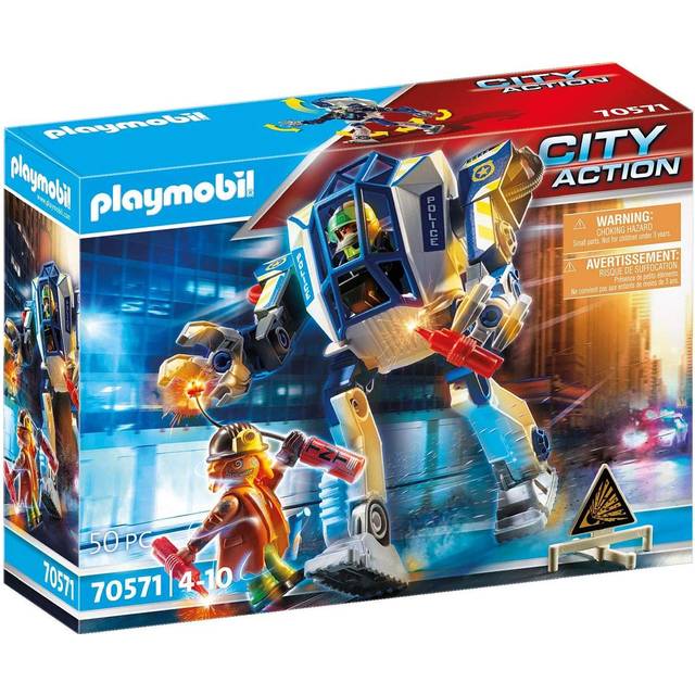 Playmobil 70571 City Action Police Special Operations Police Robot Playset Is Complete With Accessories For Ages 4 Years+