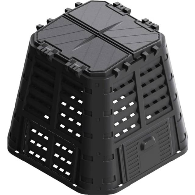 vidaXL Kompostlåda svart 93,3x93,3x80 cm 480 L