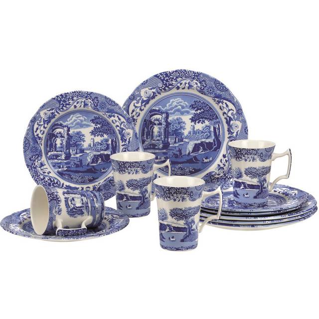 Spode Blue Italian 12 Piece Dinner Set 4, Blue
