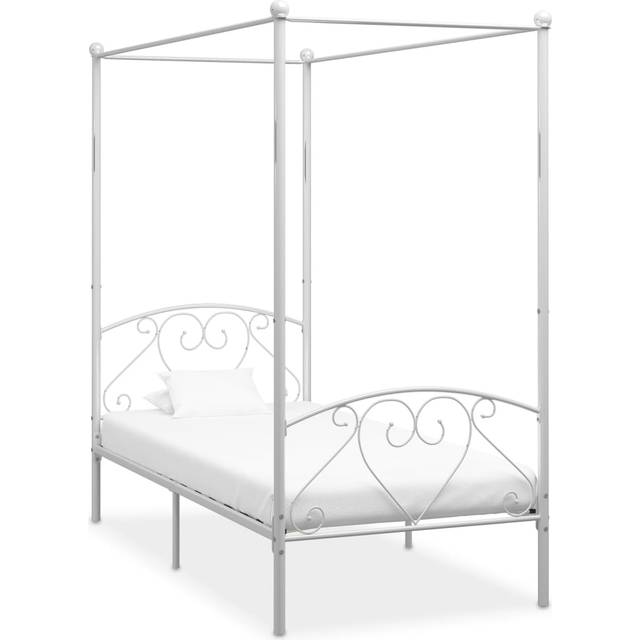 vidaXL Canopy Bed Frame Black Metal 100x200cm Single Base Bedroom Furniture