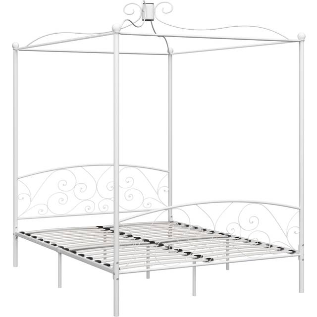Sänghimmel utan madrass rosa metall 160x200 cm