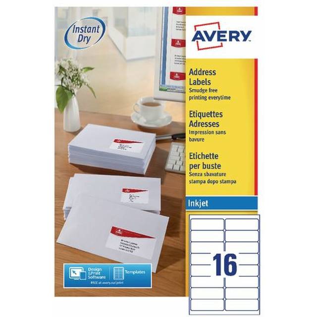 Adressetiketter | 63,5 x 38,1mm | Avery L7160-40 | 840st
