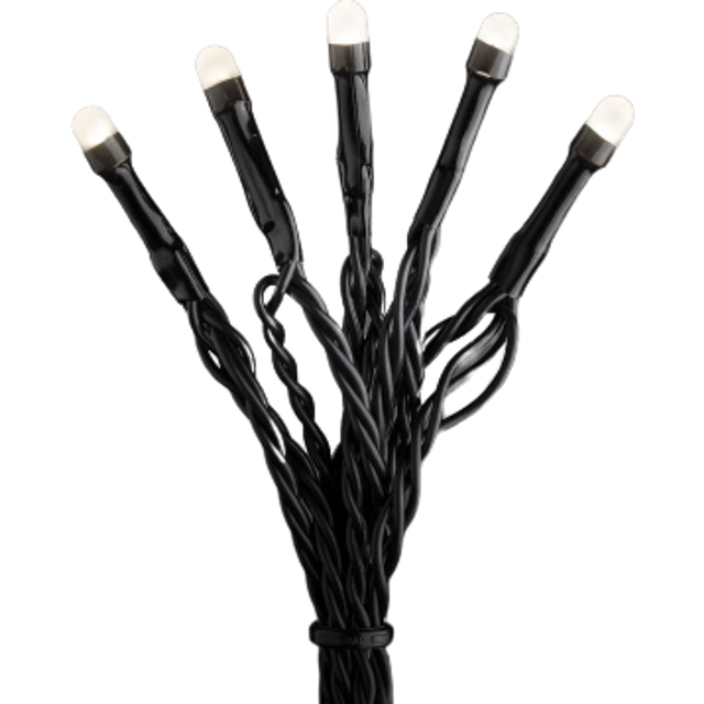 Outdoor or Indoor Fairy String Lights - 200 Amber White Frosted LEDs, White Cable, 31.84m Lit Length (4,184cm L)