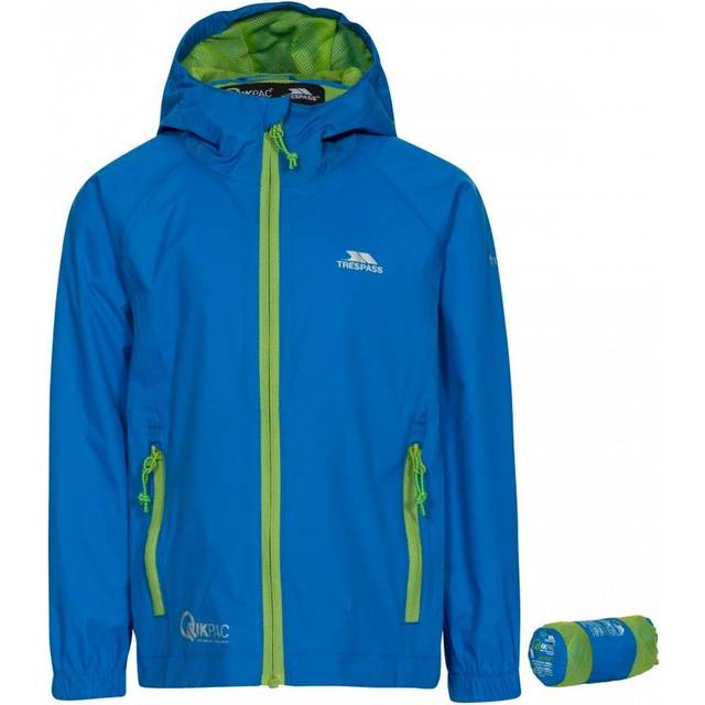 Trespass Kids Qikpac Packaway Waterproof Jacket - Blue - 7-8