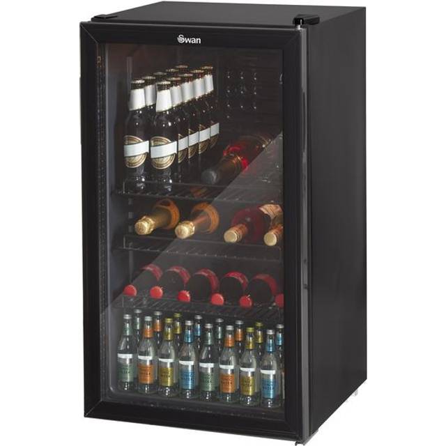 Swan 80L Glass Door Black Freestanding Drinks Fridge SR12030BN