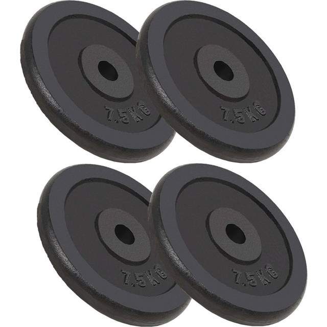 vidaXL Weight Plates 4 pcs 4x7.5 kg Cast Iron