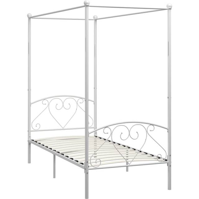 vidaXL 284440 Canopy Bed Frame without Mattress Grey Metal 90x200 cm