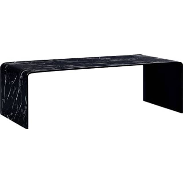 vidaXL Coffee Table Black 98x45x31 cm Tempered Glass, Black