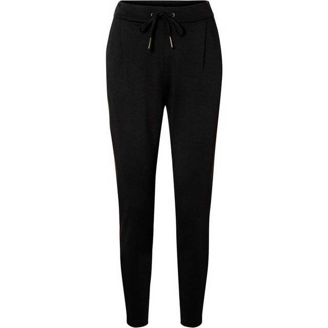 VERO MODA Eva Mid Rise Drawstring Byxor, svart, XL