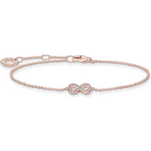 Rose Gold Zirconia Pave Infinity Bracelet A2003-416-14-L19v