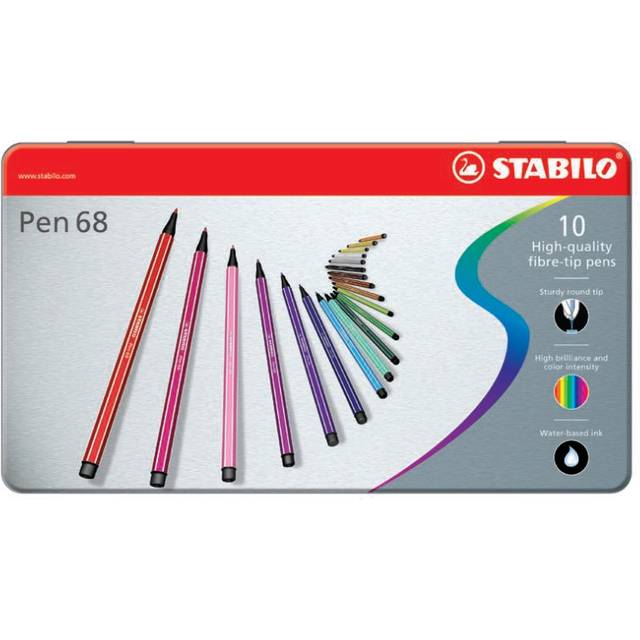 Stabilo Pen 68 Metal Tin of 10 - Assorted