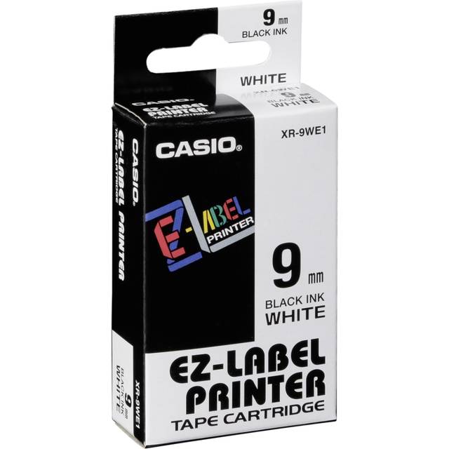 Casio XR-9WE Black on White 9mm Tape