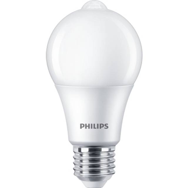 Philips LED Premium Sensor Frosted Light Bulb [E27 Edison Screw] 8W - 60W Equivalent, Warm White (2700K), Non Dimmable