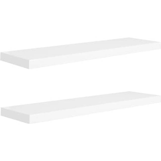 Svävande vägghyllor 2 st grå 90x23,5x3,8 cm MDF